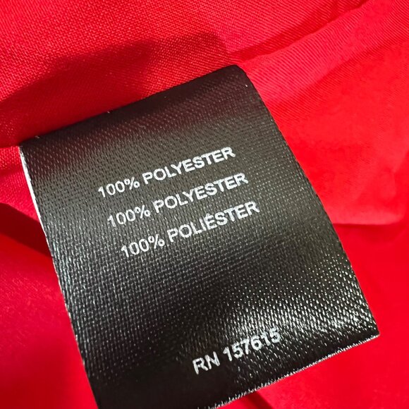 Tahari ASL Ruffle Pleat Detail Tie Neck Bell Sleeve Dress Red Size 2 NWOT - Picture 10 of 12